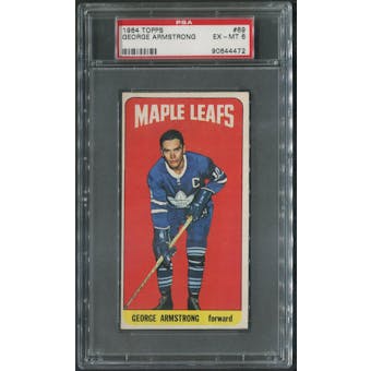 1964/65 Topps Hockey #69 George Armstrong PSA 6 (EX-MT)