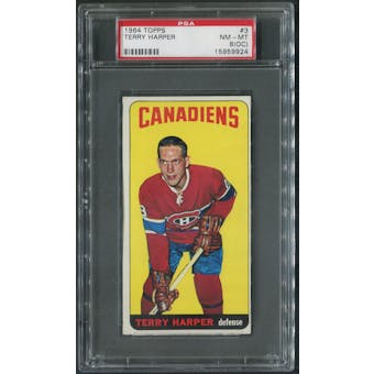 1964/65 Topps Hockey #3 Terry Harper PSA 8 (NM-MT) (OC)