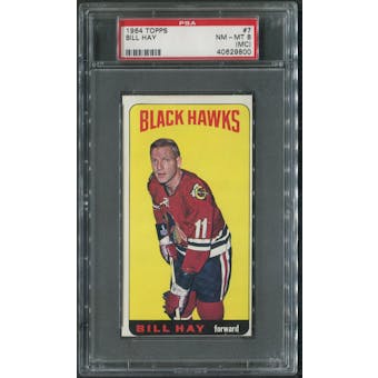 1964/65 Topps Hockey #7 Bill Hay PSA 8 (NM-MT) (MC)