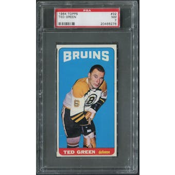 1964/65 Topps Hockey #32 Ted Green SP PSA 7 (NM)
