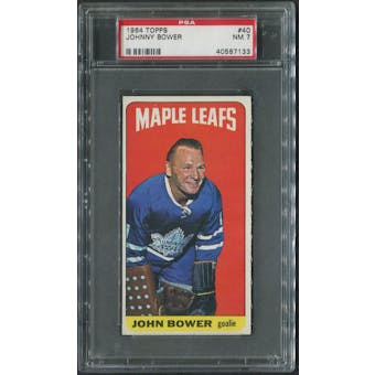 1964/65 Topps Hockey #40 Johnny Bower PSA 7 (NM)