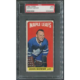 1964/65 Topps Hockey #40 Johnny Bower PSA 5 (EX)