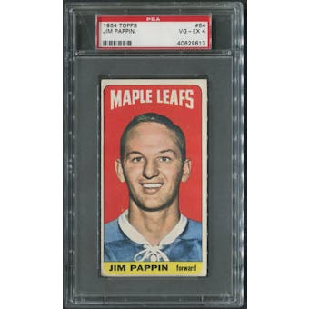 1964/65 Topps Hockey #64 Jim Pappin Rookie PSA 4 (VG-EX)