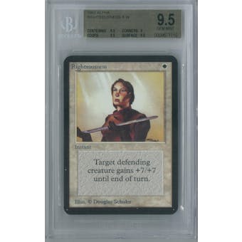 Magic the Gathering Alpha Righteousness Single BGS 9.5 (9.5, 9, 9.5, 9.5)