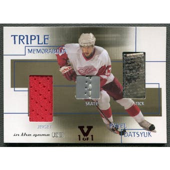 2015/16 In The Game The Final Vault #7 Pavel Datsyuk Triple Jersey Skate Stick #1/1