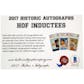 2017 Historic Autograph Hall of Fame Inductees Hobby Box
