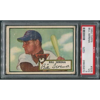 1952 Topps Baseball #325 Bill Serena PSA 3 (VG)