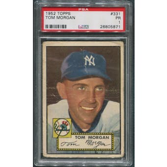 1952 Topps Baseball #331 Tom Morgan Rookie PSA 1 (PR)