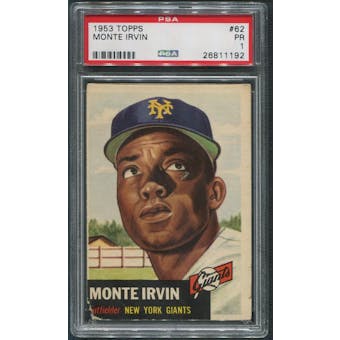 1953 Topps Baseball #62 Monte Irvin PSA 1 (PR)