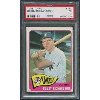 1965 Topps Baseball #115 Bobby Richardson PSA 5 (EX)