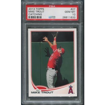 2013 Topps Baseball #27 Mike Trout Catching PSA 10 (GEM MT)