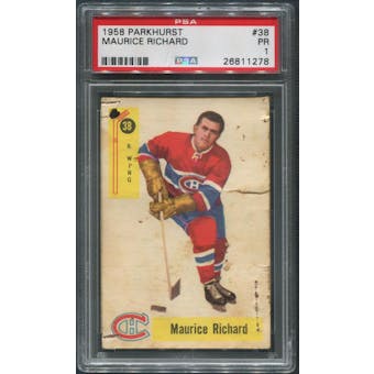 1958/59 Parkhurst Hockey #38 Maurice Richard PSA 1 (PR)