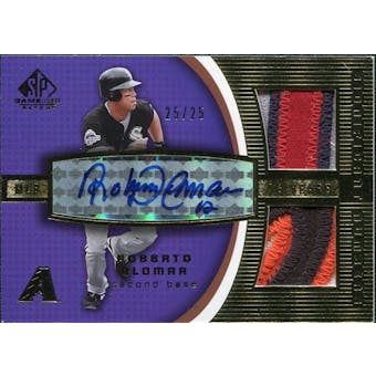 2004 SP Game Used Patch Significant Numbers Autograph Dual #RA Roberto Alomar 25/25