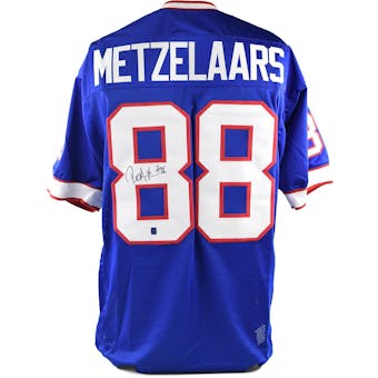 Pete Metzelaars Autographed Buffalo Bills Blue Football Jersey