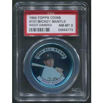 1964 Topps Coins Baseball #131 Mickey Mantle Right Handed PSA 8 (NM-MT)