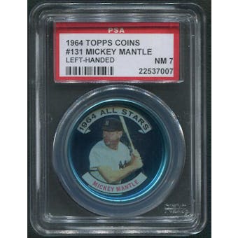 1964 Topps Coins Baseball #131 Mickey Mantle Left Handed PSA 7 (NM)