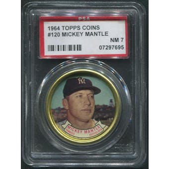1964 Topps Coins Baseball #120 Mickey Mantle PSA 7 (NM)