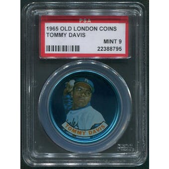 1965 Old London Coins Baseball #7 Tommy Davis PSA 9 (MINT)