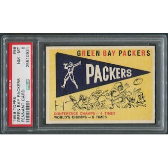 1959 Topps Football #98 Green Bay Packers Pennant Card PSA 8 (NM-MT)