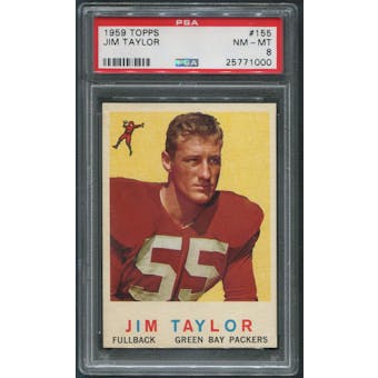 1959 Topps Football #155 Jim Taylor Rookie PSA 8 (NM-MT)