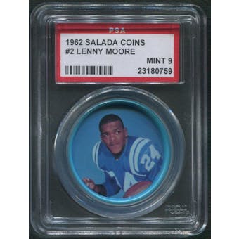 1962 Salada Coins Football #2 Lenny Moore PSA 9 (MINT)