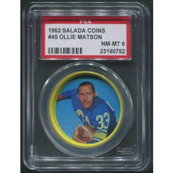 1962 Salada Coins Football #45 Ollie Matson PSA 8 (NM-MT)
