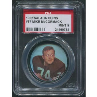 1962 Salada Coins Football #57 Mike McCormack PSA 9 (MINT)