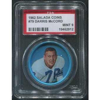 1962 Salada Coins Football #79 Darris McCord PSA 9 (MINT)