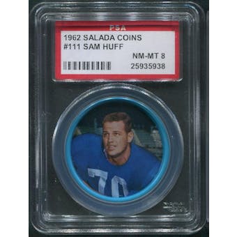1962 Salada Coins Football #111 Sam Huff PSA 8 (NM-MT)