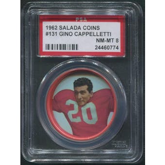 1962 Salada Coins Football #131 Gino Cappelletti PSA 8 (NM-MT)
