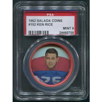 1962 Salada Coins Football #152 Ken Rice PSA 9 (MINT)