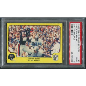 1978 Fleer Team Action Football #7 Chicago Bears Up The Middle PSA 9 (MINT)