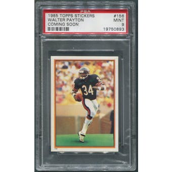 1985 Topps Stickers Football #156 Walter Payton Coming Soon PSA 9 (MINT)