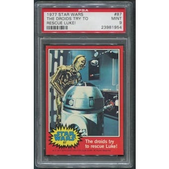 1977 Star Wars #87 The Droids Try To Rescue Luke! PSA 9 (MINT)