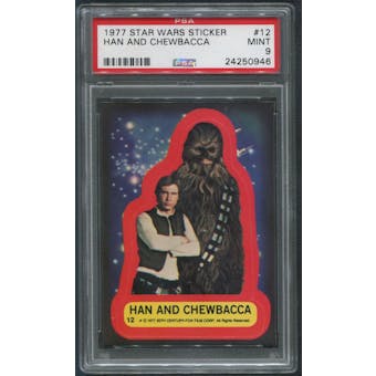 1977 Star Wars Stickers #12 Han And Chewbacca PSA 9 (MINT)