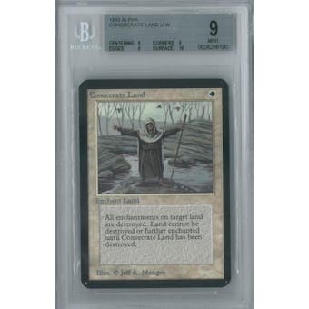 Magic the Gathering Alpha Single Consecrate Land BGS 9 (9, 9, 9, 10)