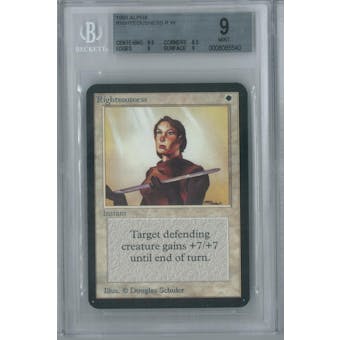 Magic the Gathering Alpha Single Righteousness BGS 9 (8.5, 9.5, 9, 9)