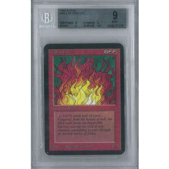 Magic the Gathering Alpha Single Wall of Fire BGS 9 (9, 9, 9, 9.5)