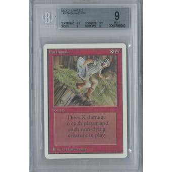 Magic the Gathering Unlimited Earthquake Single BGS 9 (9.5, 9.5, 9, 9)