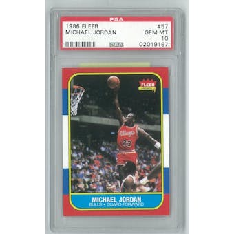 1986/87 Fleer Basketball #57 Michael Jordan Rookie PSA 10 (GEM MINT) *9167