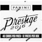 2016 Panini Prestige Football Jumbo 12-Pack 20-Box Case