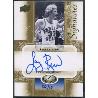 2011 Upper Deck All Time Greats #AGSLB5 Larry Bird Signatures Auto #02/15