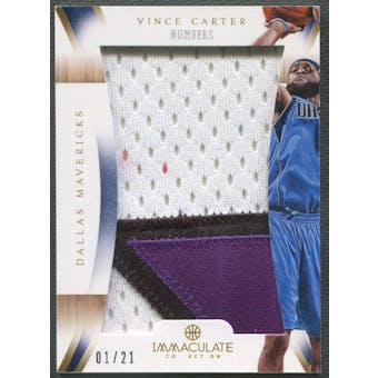 2012/13 Immaculate Collection #VC Vince Carter Numbers Patch #01/21