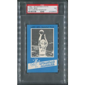 1982/83 Indiana State Basketball #9 Larry Bird "Sycamore Rampage" PSA 7 (NM)