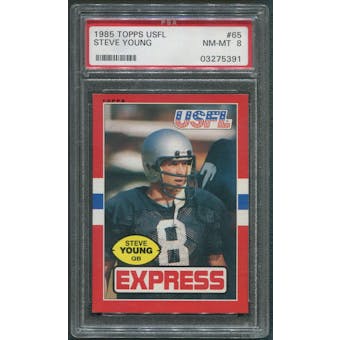 1985 Topps USFL Football #65 Steve Young Rookie PSA 8 (NM-MT)