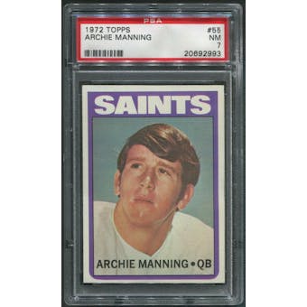 1972 Topps Football #55 Archie Manning Rookie PSA 7 (NM)