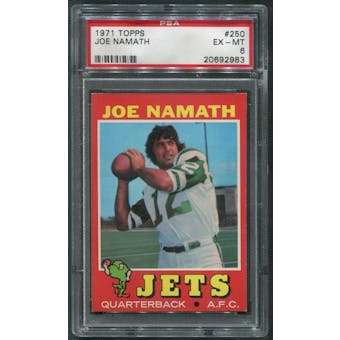 1971 Topps Football #250 Joe Namath PSA 6 (EX-MT)