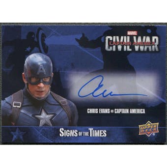 2016 Captain America Civil War #SACH Chris Evans as Captain America Auto