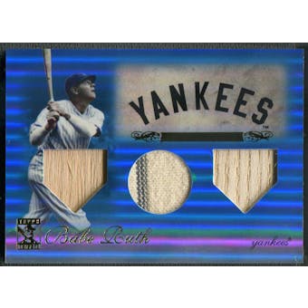 2009 Topps Tribute #1 Babe Ruth Blue Triple Bat Jersey #71/75