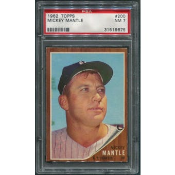 1962 Topps Baseball #200 Mickey Mantle PSA 7 (NM)